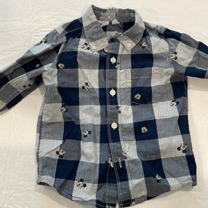 Gap Disney Mickey toddler checkered dress shirt